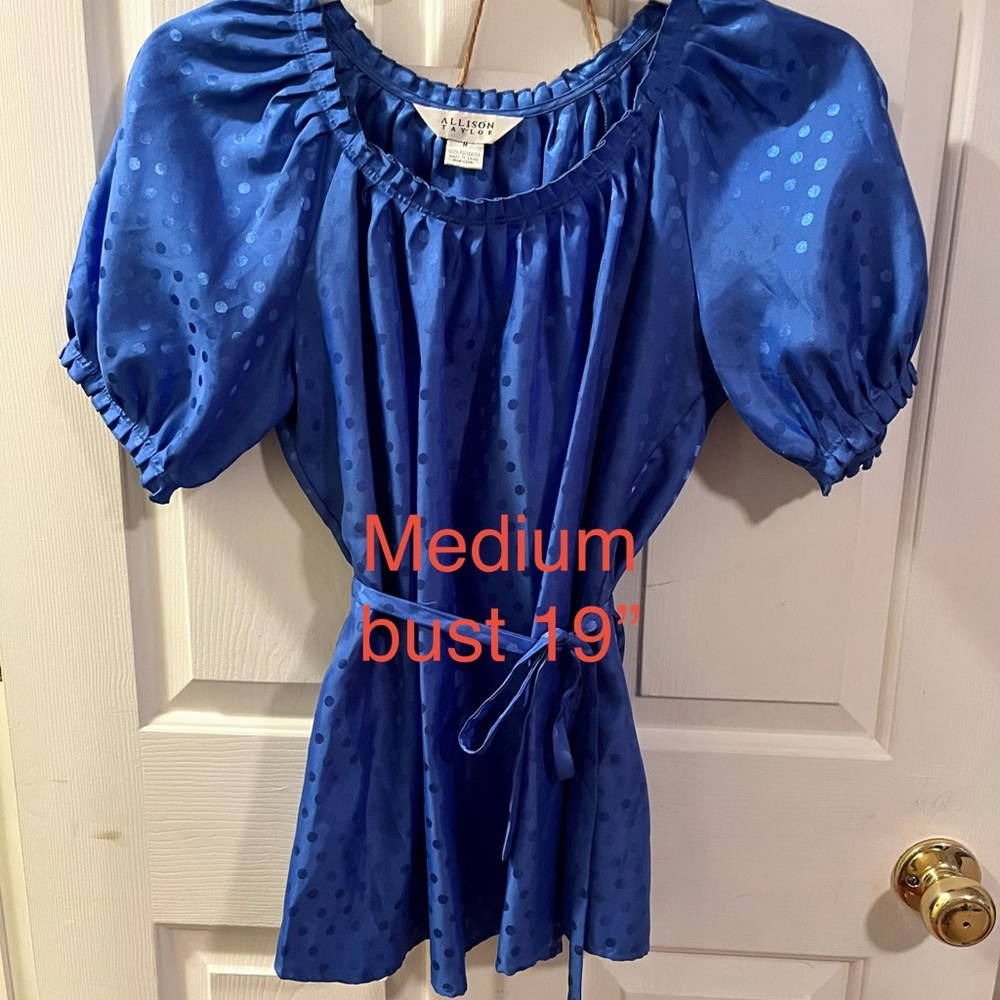 Calvin Klein Blue Polka Dot Blouse